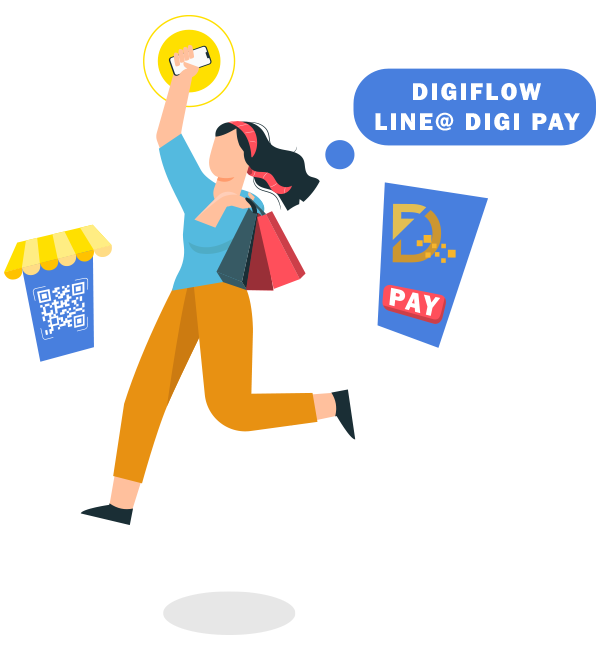 Digiflow LINE 數位支付手機付款示意